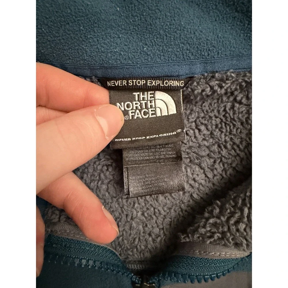 The North Face Men's M Full Zip Sherpa Fleece Lined Soft Shell Jacket Blue‎ Gray